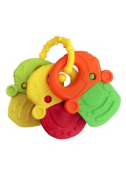 Baby Fruit Pattern Soft Rubber Rattle Toy Teether Newborn Chews Food Grade Silicone Teething Infant Training Bed Toy Chewing Baby Toys