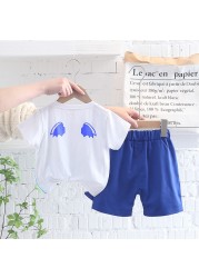 New summer baby boys children's clothing girls cute cartoon cotton T-shirt shorts 2pcs/sets baby casual outfit kids tracksuits