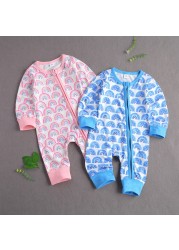 Ma & Baby Autumn Winter Long Sleeve Baby Romper 0-12 Months Rainbow Jumpsuit For Girls Boys Soft Cute Baby Clothes