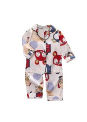 Summer 2 pcs/set Cartoon Kids Boys Short-sleeved Tops + Pants Suit Home Wear Set Children's Pajamas set 2-7 years For Kids