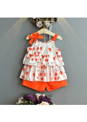 2022 Girls Sets Floral T-Shirt+Short Pants Summer 2pcs Infant Clothes Girl Fashion Sets Children Casual Toddler Kids Baby