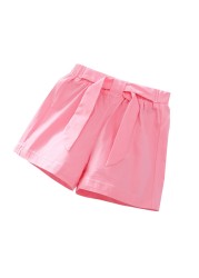 Summer Kids Girls Solid Color Pants Fashion Cute Pants Children Pants Girls Pants Teenage Costume For 2-12 Years