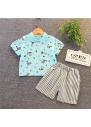 New Summer Baby Clothes Suit Children Fashion Boy Girls Cartoon T-Shirt Shorts 2Pcs/Set Toddler Casual Clothing Kids Tracksuits