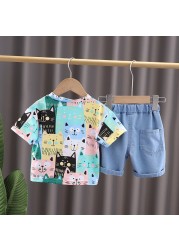 Boys Clothing Sets Infant Clothes Suits Short Sleeve T-shirt + Short Pants 2pcs Children's Kids Outfit