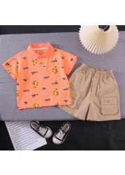 2022 summer baby clothes suit children boys tiger shirt shorts 2pcs/set baby casual clothes infant kids tracksuit suit