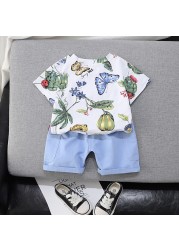 New summer baby girls clothes suit children boys fashion cotton T-shirt shorts 2pcs/sets baby casual outfit kids tracksuits