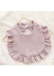 Boy Girls Lace Bibs Soft Cotton Adjustable Lace-up Baby Bib Burp Cloths For Babies Baby Feeding Saliva Towel