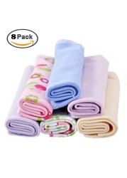 8pcs Multifunctional Cotton Blend Baby Durable Lightweight Portable Square Soft Home Thin Bath Towel