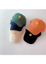 MILANCEL 2022 spring new kids hat smiley button children baseball caps boys and girls caps