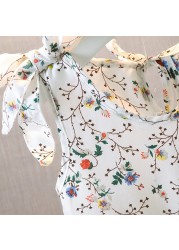 2022 New Summer Baby Toddler Kids Girls Sleeveless Ribbons Bow Floral Dress Princess Dresses Girls Clothes Kids Casual Dresses