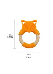 Cartoon Animal Baby Teether Food Grade Silicone Beads Rattle Molar Soother Nursing Teething Chew Toy Bathing Gifts For Newborns