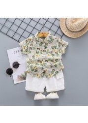 New Summer Baby Clothes Suit Children Boys Fashion Printed T-shirt + Pants 2 Pieces/Set Toddler Sports Casual Uniforms Kids Tracksuits