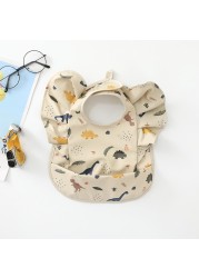 Infant Bib Angel Wings Cartoon Baby Waterproof Smock Rice Pocket Infant Baby Food Soft Saliva Pocket