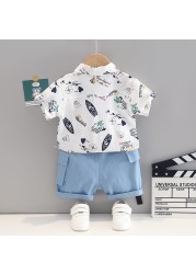 New summer baby clothes suit children boys fashion casual shirt shorts 2pcs/sets baby sport costume infant kids tracksuit