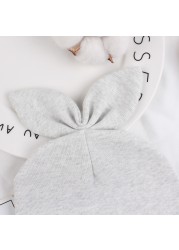 Newborn cotton hat rabbit ears bear ears hat lovely spring summer baby hat suitable for 0-6 months old baby