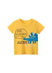 MILANCEL Children's T-shirt 2022 summer new boys cartoon short-sleeved girls basic tees