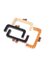 20X 8cm Bag Frames Wood Handle Wooden Bags Close Kiss Clasp Purse Frames Lock Buckles DIY Accessories for Handbags