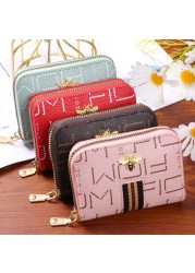 Women Bank Card Holder Little Bee Card Wallet 9 Bit Rfid Blocking Wallet Credit Business Card Holder Large Capacity Coin Purse