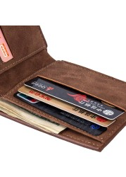 Men's PU Leather Short Wallet Multifunction Wallet Men Zipper Coin Purse Small Money Clip Wallet