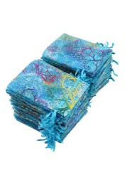 100pcs/lot Colorful Organza Drawstring Bags Pouch Bag Jewelry Packaging Bags Wedding Gift Bags