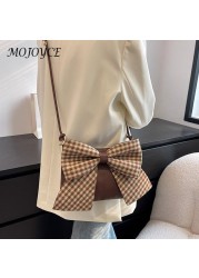 Women Shoulder Bags Fashion Shoulder Messenger Crossbody Bag Big Bowknot PU Leather Small Square Bag Travel Clutch