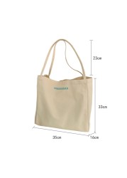 Simple Preppy Style Canvas Paper Bag Eco Foldable Shopping Bag Reusable Storage Folding Bags