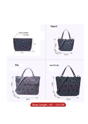 Women Bags Luxury Geometric Shoulder Bag Set Folding Tote Crossbody Bag Female Handbag For Ladies Luminous Bao Geometric Bag