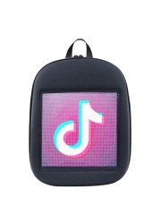 Smart APP Control Dynamic LED Display Advertising Backpack USB DIY LED City Walk Advertising 14'' Portable Backpack