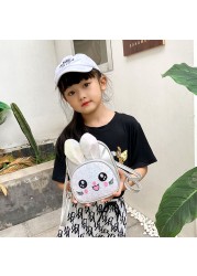 Cute Embroidered Rabbit Backpack Kindergarten School Bag Multi-purpose Girls Messenger Bag Shoulder Bag Children's Accessories