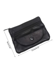 Women's Fashion Coin Purse Double Zipper Pocket Credit Card Holder Change Wallet Unisex Casual Solid Color Simple Handbag Purse