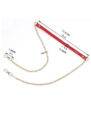 1pc 120cm Metal Chain Strap with Leather DIY Replacement Bag Chain Adjustable Bag Straps Single Purse Shoulder Strap for Bag