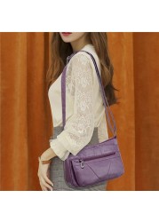 High Quality Women's Soft PU Leather Shoulder Bags For Women Multilayer Classic Crossbody Bag Handbags Purses