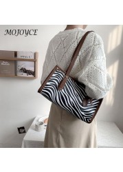 Women Shoulder Bags Zebra Animal Pattern Print Shopping Bag Handbag Women Casual Square All-match Shoulder Bags Tote