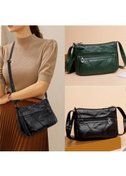 عالية الجودة المرأة لينة بولي Leather حقائب كتف جلدية للنساء متعدد الطبقات الكلاسيكية حقيبة كروسبودي الفاخرة مصمم حقائب اليد المحافظ