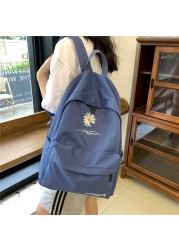 Teen School Bag for Girls Women Printing Bookbags Middle Student School Bag Large Black Cute Flowers Nylon Backpack