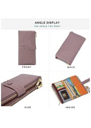 2022 New Korean Women's Wallet Long Large Capacity Zipper Two Fold Clutch Bag Female Leather Wallet