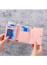 Women Wallet Cute Cat Print Small Wallet Leather Small Wallet Girls Money Bag Card Holder Ladies Female Hasp ID Card Holder Card Holder