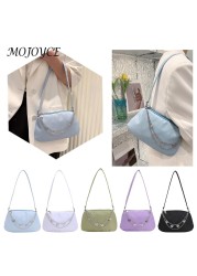 Solid color crescent shape shoulder bag casual lady small messenger bags for women outdoor travel business