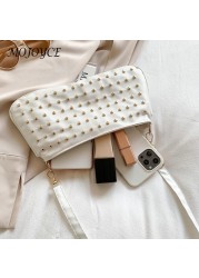 Women Leather Handbag Fashion Rivet Female Crossbody Bags New Clutch Street Fashion Simple Designer Handbag Luxury Female Bag