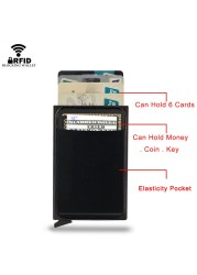 2022 RFID Smart Wallet Metal Card Holder Thin Slim Men Women Wallets Pop Up Small Size Small Wallet Black Metal Wallet Vallet