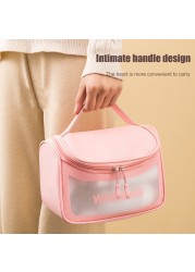 PVC Waterproof Large Capacity Cosmetic Bag Clear Zipper Portable Makeup Bags Waterproof Travel Portable Pouch