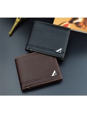 Men Wallets Short PU Leather Wallet High Quality Three Fold Simple Fashion Boyfriend Wallet Gifts