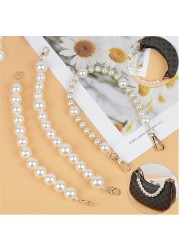 X7YA Artificial Pearl Purse Chain Handles For Handbag Shoulder Bag Strap Replacement