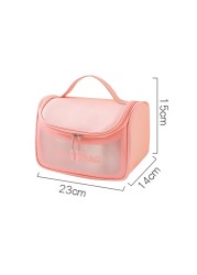 Transparent Cosmetic Makeup Bags PVC Waterproof Large Capacity Portable Wash Bag for Ladies Travel Cosmetic Organizer