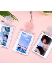 INS Colorful Photo Card Holder Pendant for Small Photo Sticker and Name Card 7.5*14.6cm Photo with Key Chain Cartoon Card Cutter