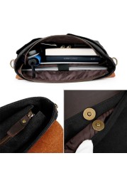 High Quality Business Laptop Canvas Briefcase Shoulder Bag for Men 14'' Computer Handbag Men Vintage Messenger Bag Dropshipping