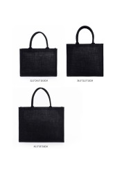 Jute Tote Bags Burlap Bag With Soft Handle For Women Handbag Shopping Bridesmaid Christmas Thanksgiving Gift Organizer