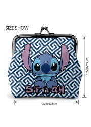 2022 Disney Stitch Female Small Wallet Luxury PU Wallet Coin Purses Women Girl Trend Card Holder Designer Clutch Bag Cartoon