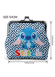 2022 Disney Stitch Female Small Wallet Luxury PU Wallet Coin Purses Women Girl Trend Card Holder Designer Clutch Bag Cartoon