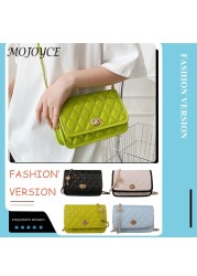 Fashion Diamond Lattice PU Leather Women Shoulder Crossbody Bags Flap Metal Lock For Women Fashionable Decoration